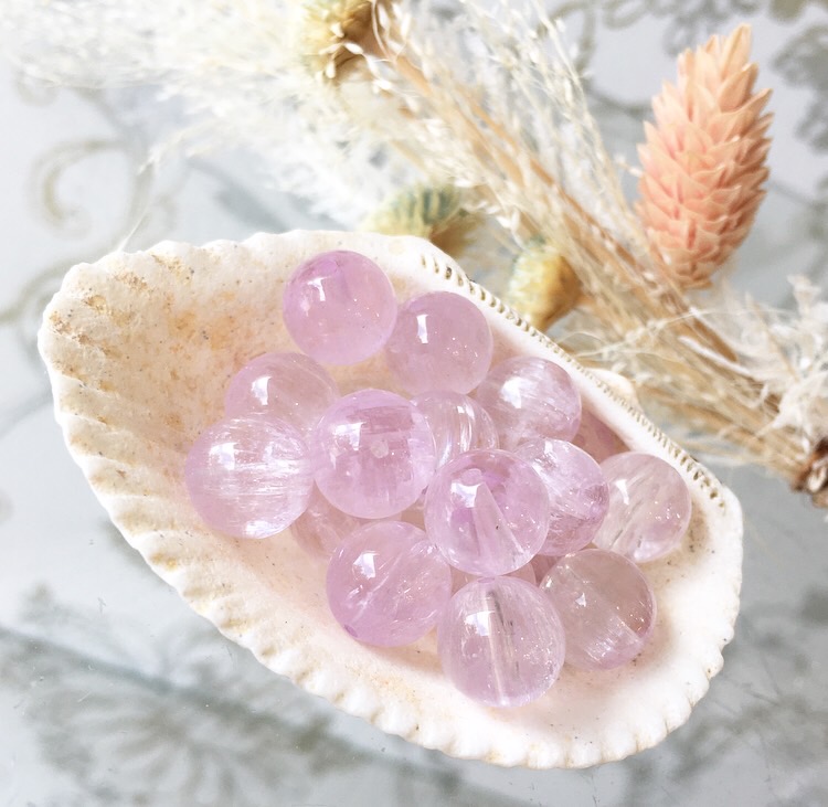 高品質クンツァイト 粒販売 12mm / Thida Stone 天然石パワーストーン 
