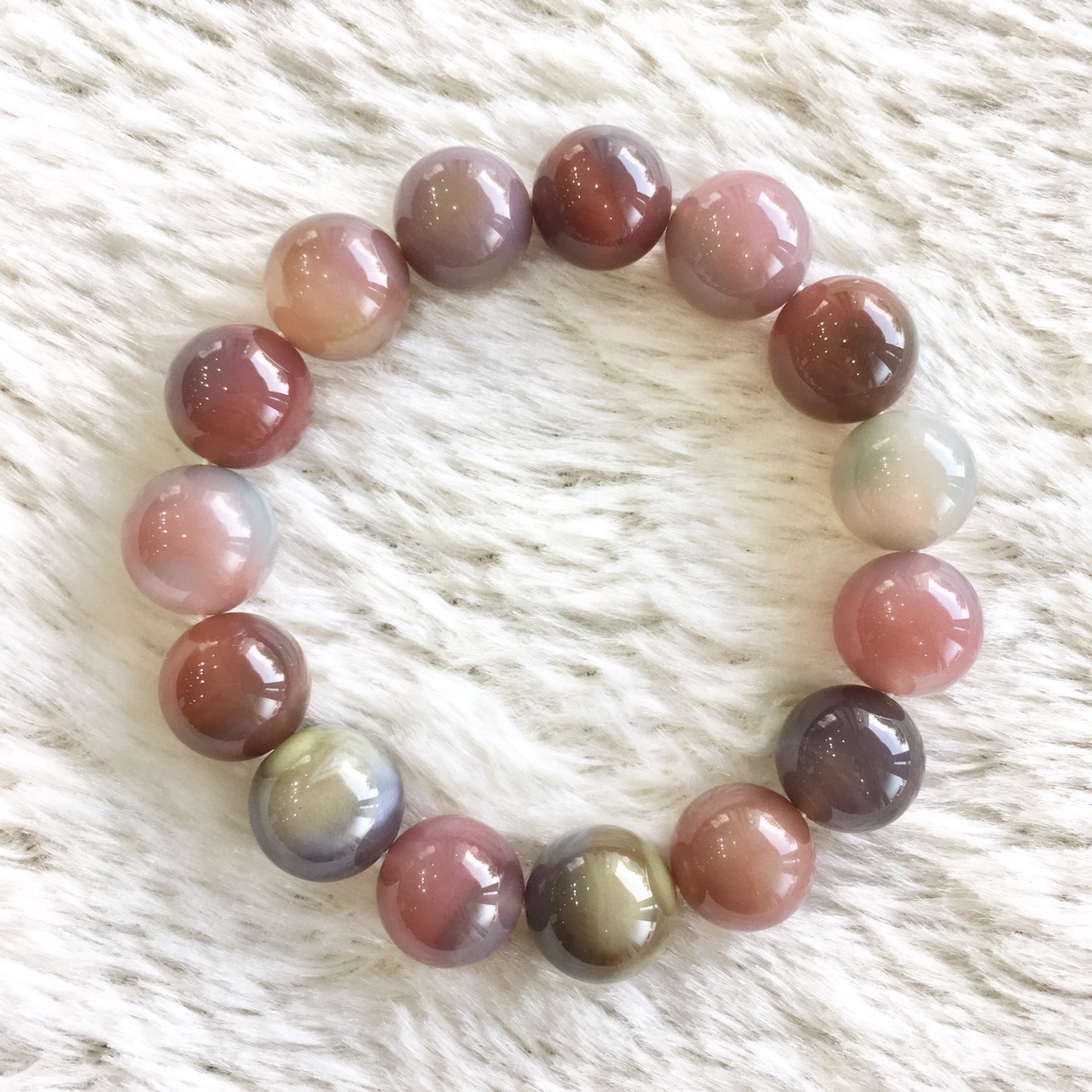 カラフル塩源瑪瑙(メノウ)ブレスレット 002 / Thida Stone カラフル塩源瑪瑙(メノウ)ブレスレット 002 / Thida Stone