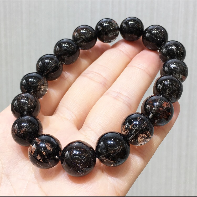ブラックルチルクォーツ ブレスレット 11.9～12.7mm 002 / Thida Stone 